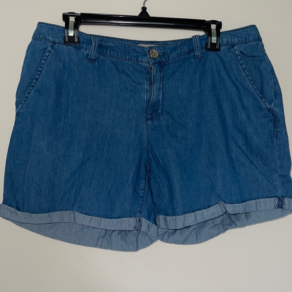 Nine West Vintage America Collection Chambray Jean Shorts Size 10